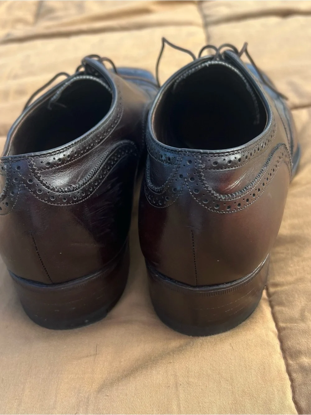 Carroll & Co Beverly Hills Burgundy Wingtip Brogue Lace Up Oxfords Size 8